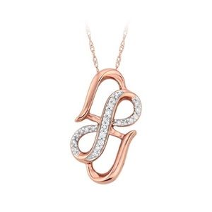 Rose Gold Diamond Heart Infinity Pendant